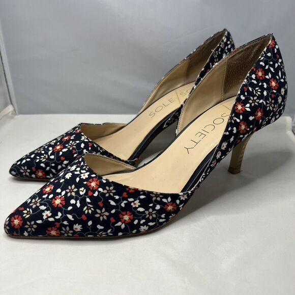 Sole Society Jenn Pointy Toe Floral Pump Heels Size 10 - Picture 1 of 8